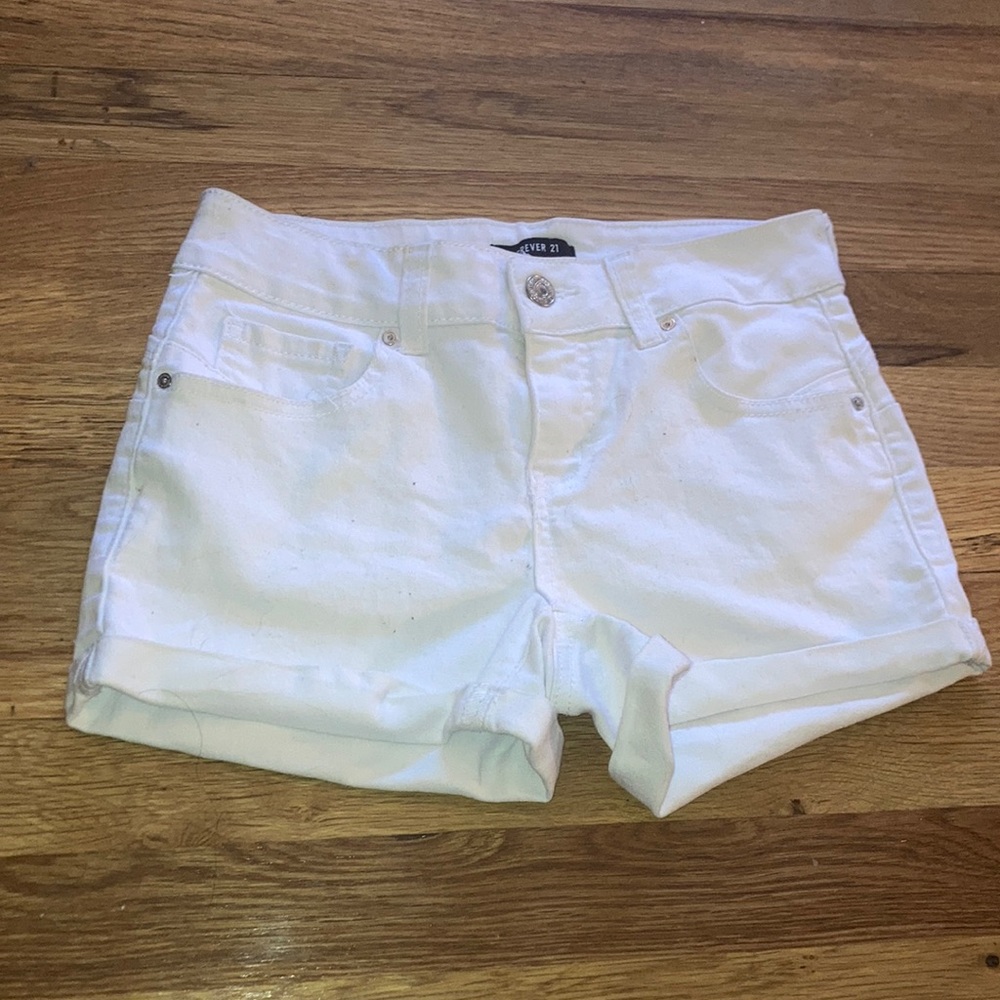 White Denim Shorts